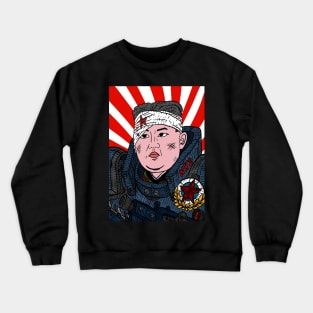 space marine kim young un. funny north korean art. Crewneck Sweatshirt